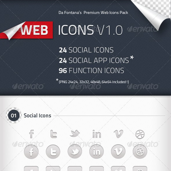 Social Icons, Social App Icons, Function Icons