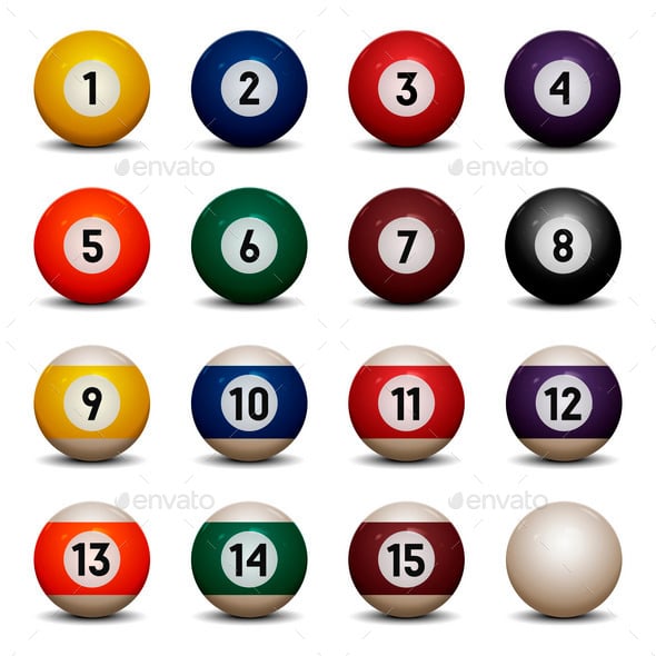 Colored Pool Balls