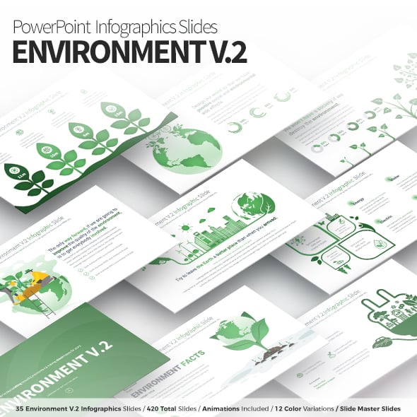 Environment V.2 - PowerPoint Infographics Slides
