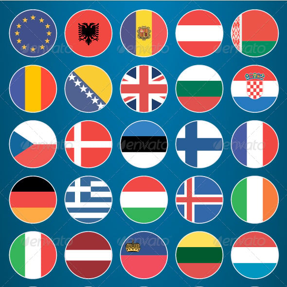 Flat Flag Icons Europe