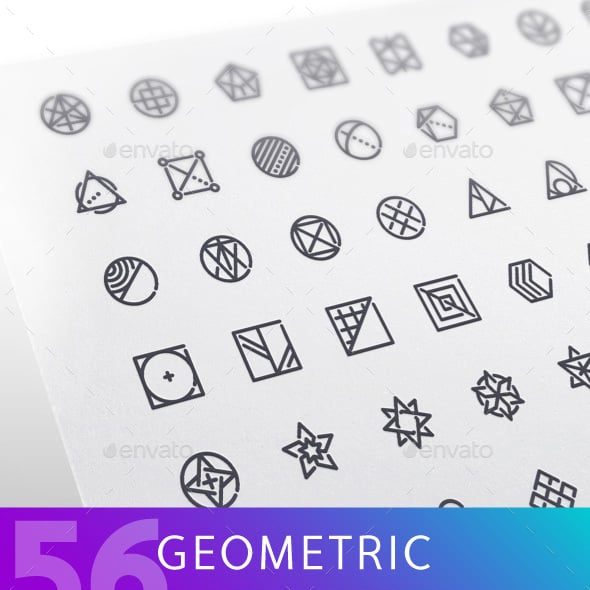 Geometric  Line Icons Set