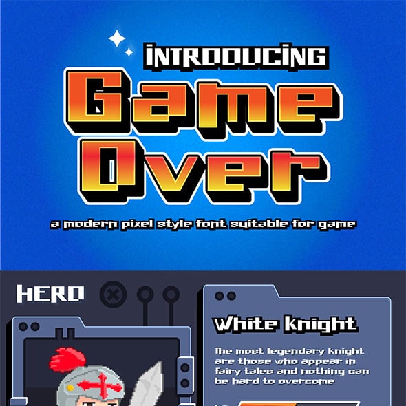 Game Over - Modern Pixel Style Font