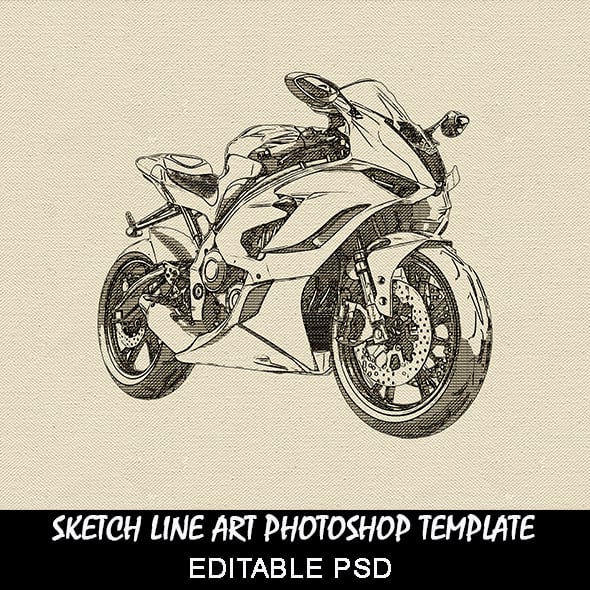 Sketch Line Art Photoshop Template