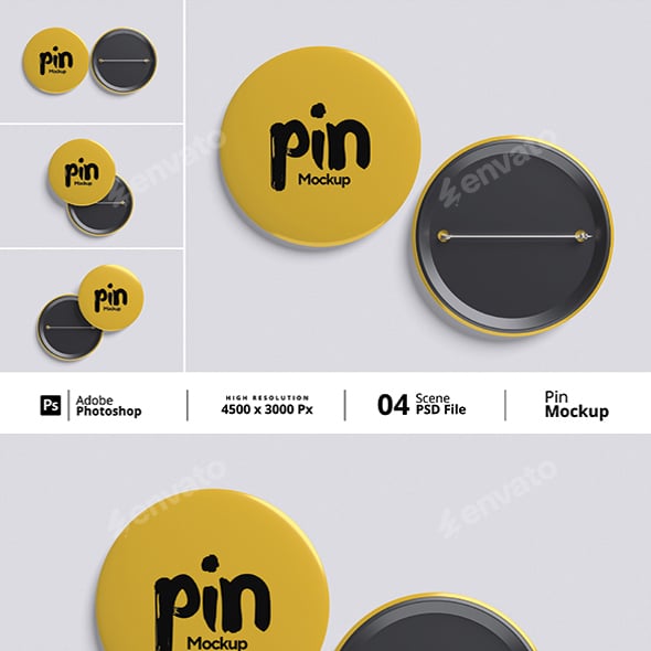 Pin Mockup Bundle Set