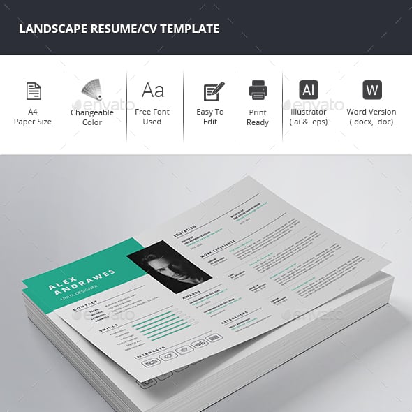 Landscape Resume/CV Template