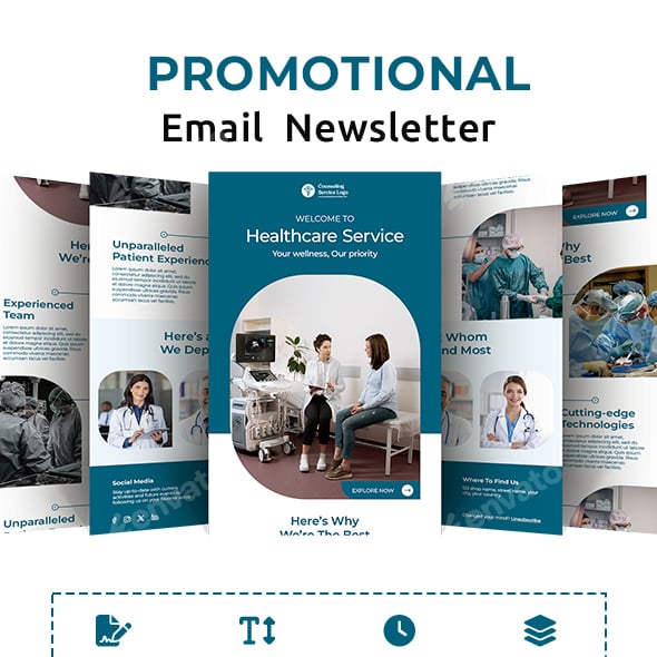 Healthcare Service Email Newsletter PSD Template