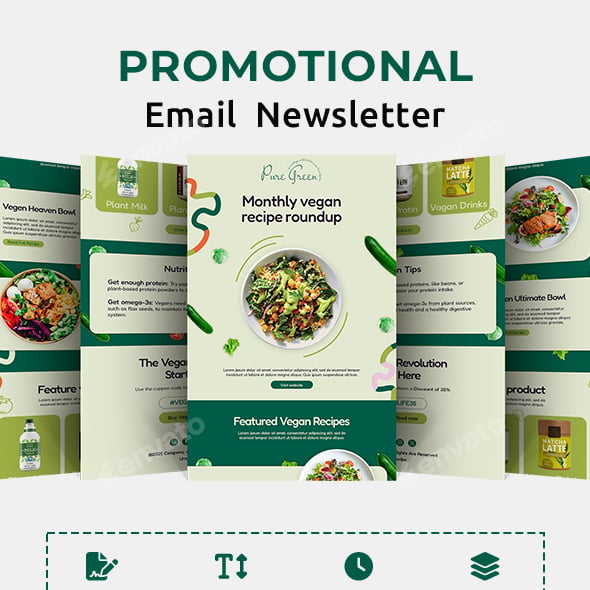 Vegan Products Email Newsletter PSD Template