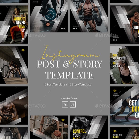 Sport Instagram Post and Story Template
