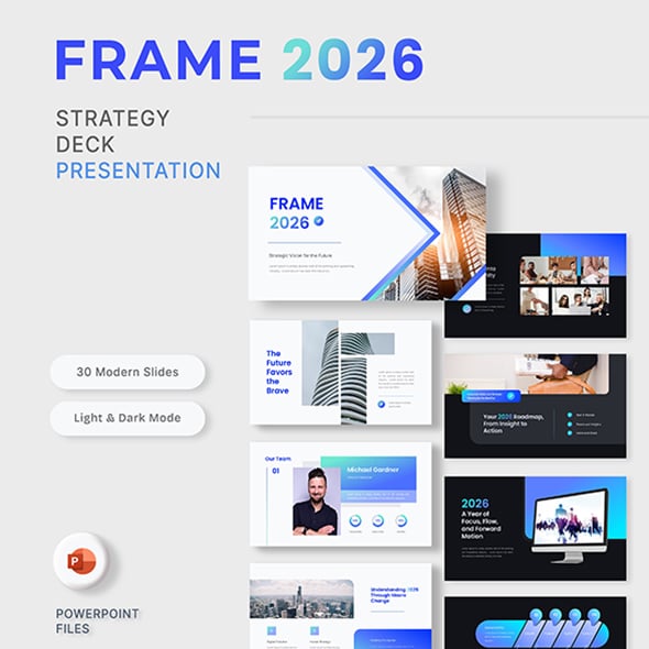 Frame 2026 – Strategy Deck PowerPoint Template