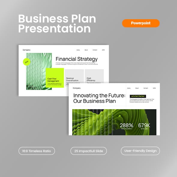Green White Black Modern Minimalist Business Plan Presentation