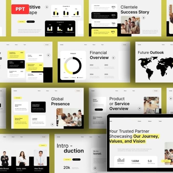 Grey Yellow Modern Business Company Profile
