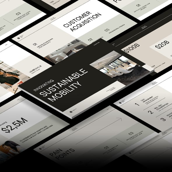 Minimal Black White Pitch Deck PowerPoint