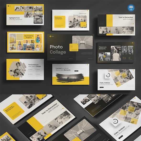 Photo Collage - School Yearbook Keynote Presentation Template