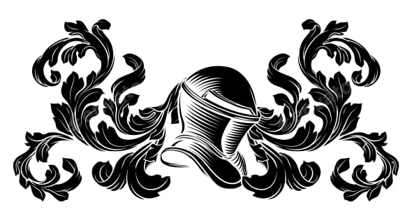 Coat of Arms Crest Knight Helmet Heraldry Design