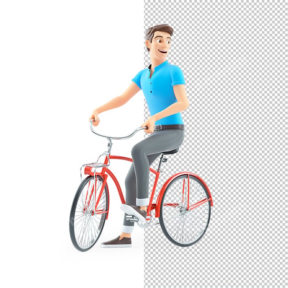 3D Man Riding Bicycle