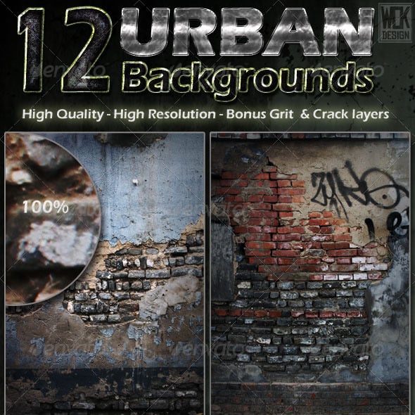 12 Distressed Urban Backgrounds