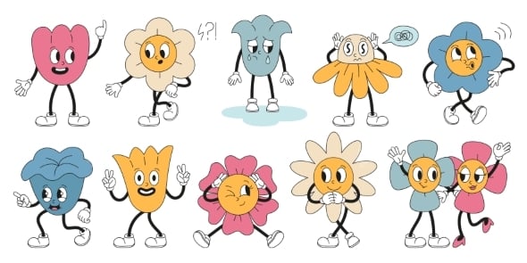 Groovy Flowers Characters