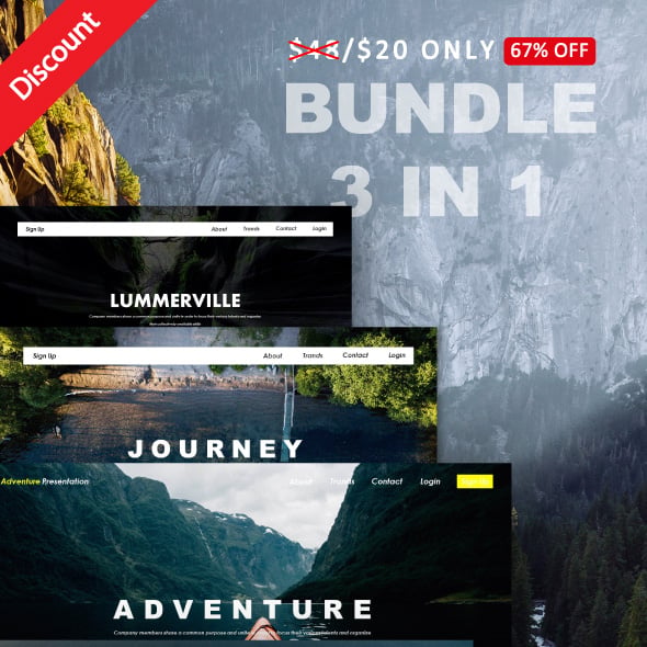 Bundle Adventure 3 IN 1 PowerPoint Template