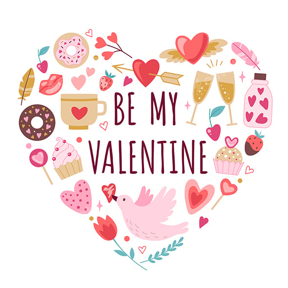 Romantic Greeting Card for Valentine's Day