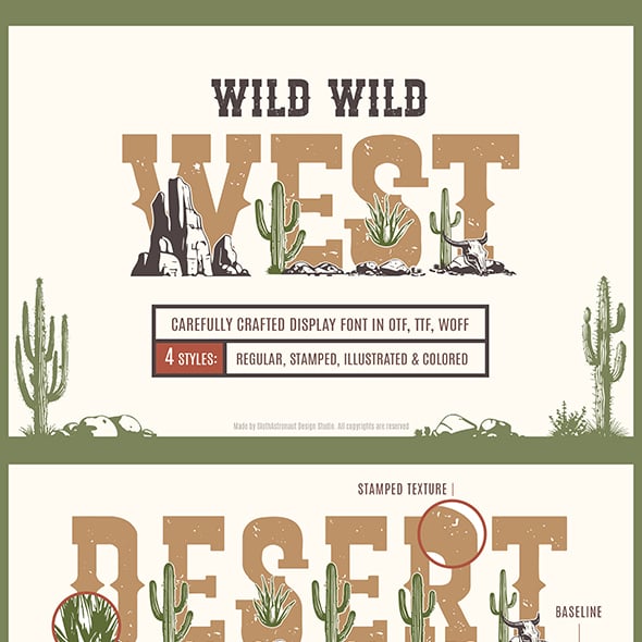 Wild Wild West - Color Font (otf, ttf, woff)
